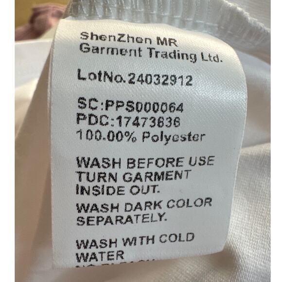 IFFEI 2Y Toddler Unisex Top Short Sleeve Front Pocket White Pink T-Shirt NWT - Picture 4 of 4